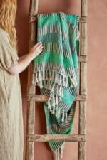 Isnel Plaid, Blå - Genanvendt Bomuld - Billede 2