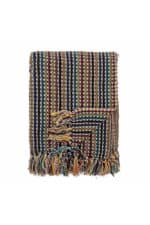 Lazzario Plaid, Blå - Genanvendt Bomuld