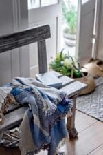 Milas Plaid, Blå - Genanvendt Bomuld - Billede 3